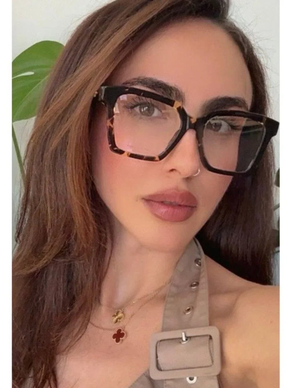Bottega Veneta BV1458O 002 Eyeglasses Havana 52mm Square Frame